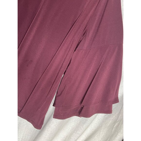 Lane Bryant Burgundy Bell 3/4 Sleeve V-Neck Blouse 18/20 Women Pullover Comfy - Picture 15 of 16